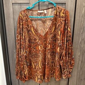 Women’s size medium willow & foot long sleeve blouse